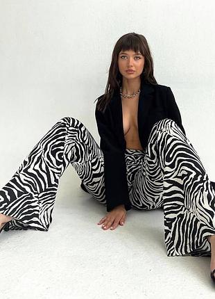 Брюки принт зебра2 фото