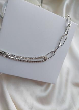 Стразовый чекер ожерелье цепочка колье на шею
