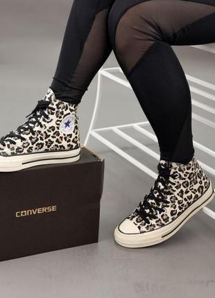 Высокие женские кеды converse  leopard (кеды конверс леопардовые  )7 фото