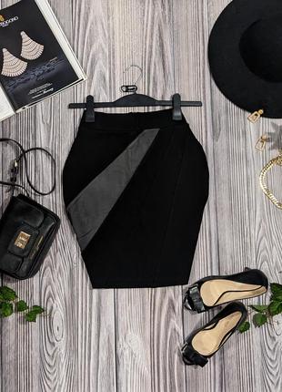 Трикотажна чорна спідниця із віскози orsay #2212