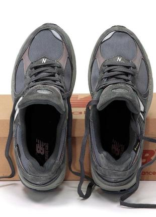 Чоловічі сірі кросівки new balance 2002r dark grey(  нью беленс 2002р темно-сірі замшеві )6 фото