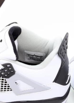Высокие баскетбольные кроссовки nike air jordan 4 retro white grey (найк аир джордан ретро бело-серые)5 фото