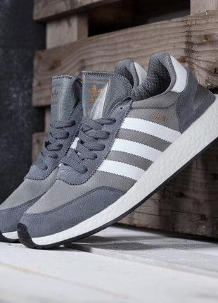 Чоловічі кросівки adidas iniki runner сірі (музькі адідас ініки раннер весна/літо)