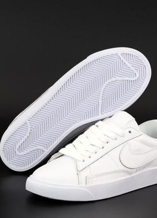 Жіночі  кросівки nike blazer low white ( низькі білі кеди найк блейзер )3 фото