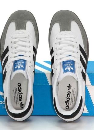 Замшеві кросівки adidas samba  white black ( адідас самба чорно- білі чоловічі кросівки)6 фото