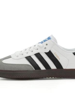 Замшеві кросівки adidas samba  white black ( адідас самба чорно- білі чоловічі кросівки)1 фото