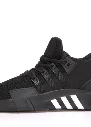 Чоловічі  кросівки adidas eqt bask adv all black (адідас ект легкі текстильні кросівки повністю чорні)6 фото