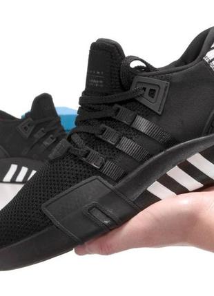 Чоловічі  кросівки adidas eqt bask adv all black (адідас ект легкі текстильні кросівки повністю чорні)1 фото