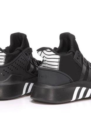 Чоловічі  кросівки adidas eqt bask adv all black (адідас ект легкі текстильні кросівки повністю чорні)7 фото