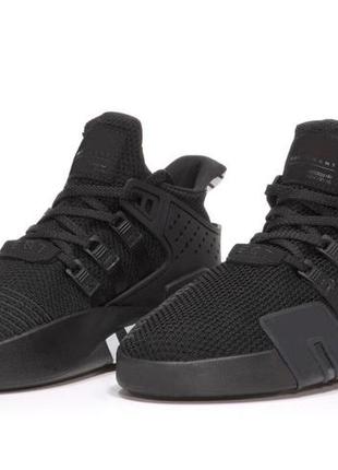 Чоловічі  кросівки adidas eqt bask adv all black (адідас ект легкі текстильні кросівки повністю чорні)2 фото