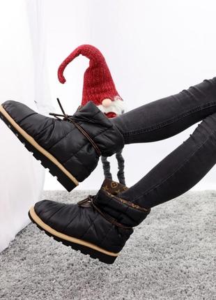 Зимние женские дутые ботинки louis vuitton pillow black (теплые дутики на синтепоне луи виттон черные)