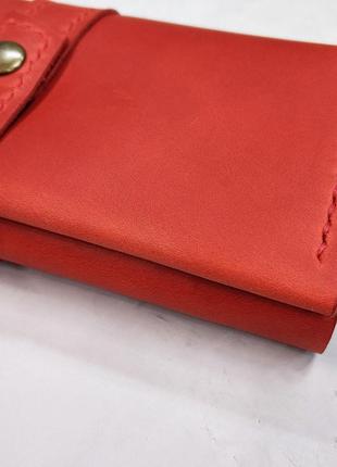 Червоний гаманець з натуральної шкіри2 фото