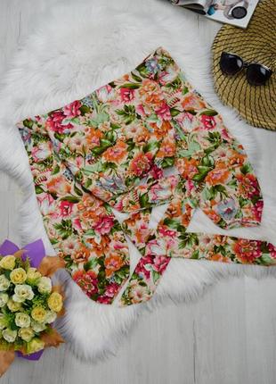 Блуза укороченная в цветочный принт блузка топ открытые плечи