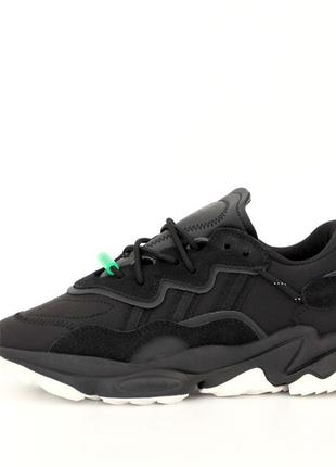 Чорні замшеві кросівки adidas ozweego black (адідас озвіго чоловічі та жіночі розміри) рефлективн