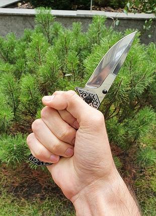 Качественный складной нож с лайнер лок на 20 см, острый надежный карманный выкидной ножик полуавтомат, sl12