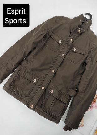 Куртка женская коричневая прямого кроя демисезонная от бренда esprit sports s2 фото