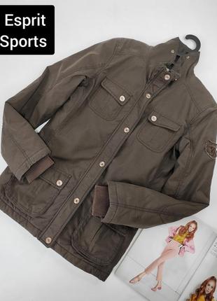 Куртка женская коричневая прямого кроя демисезонная от бренда esprit sports s