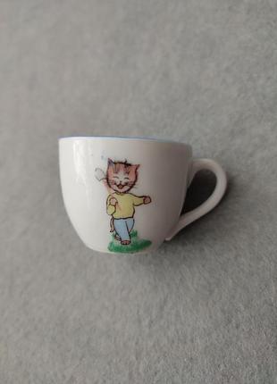 Винтажная миниатюрная чашечка с котом, англия7 фото