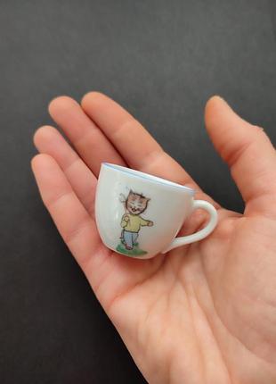 Винтажная миниатюрная чашечка с котом, англия10 фото