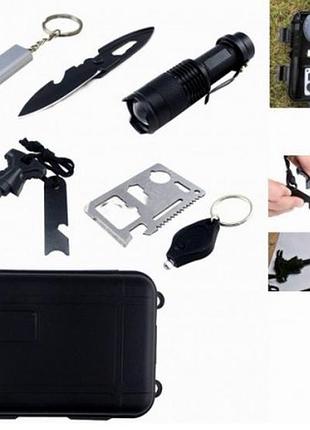 Многофункциональный набор для выживания туристический тактический 9 в 1 в кейсе, sl21