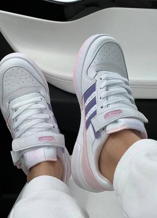 Кроссовки adidas forum white pink2 фото