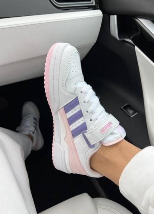 Кроссовки adidas forum white pink3 фото