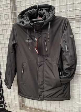 Удлиненная весенняя куртка на холлофайбере