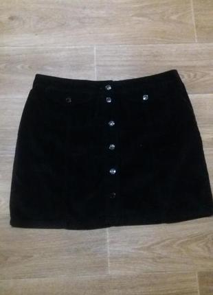 Спідниця на заклепках гудзиках вельветова великий розмір
