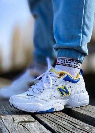 Кроссовки new balance 608 💙💛женские кожаные белые нью беланс