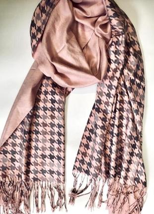 Шарф демісезонний кашемір рожевий