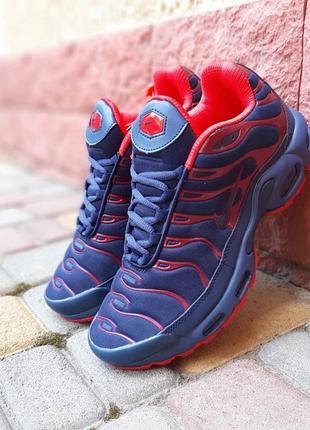 Чоловічі кросівки n1ke tn plus синие с красным3 фото