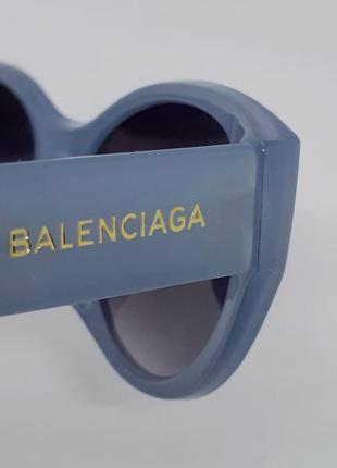 Жіночі в стилі balenciaga сонцезахисні окуляри сіро блакитні з градіентом8 фото