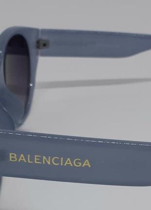 Жіночі в стилі balenciaga сонцезахисні окуляри сіро блакитні з градіентом4 фото