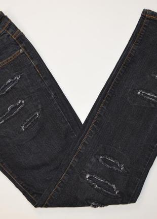 Брендовые женские темно-синие рваные коттоновые джинсы olala fashion jeans3 фото