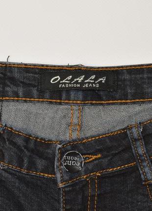 Брендовые женские темно-синие рваные коттоновые джинсы olala fashion jeans7 фото