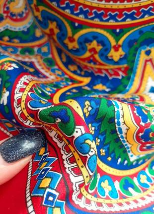 Франция! 🦎 echo 100% натуральный шелк восточный принт пейсли платок каре винтаж