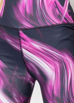 Лосины женские разноцветные цвет черно-фиолетовый5 фото