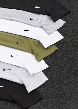 Футболка nike мужская белая / черная / серая / хаки8 фото