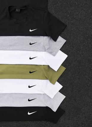 Футболка nike мужская белая / черная / серая / хаки7 фото