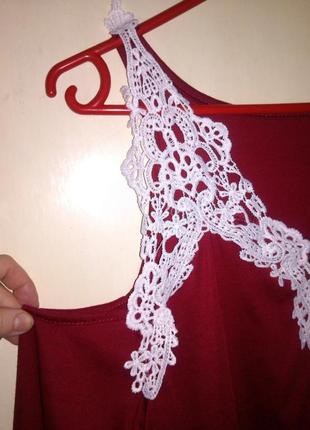 Стильна,трикотажна блуза з відкритими плечима і мереживом,бол.48-50 рр,body flirt3 фото