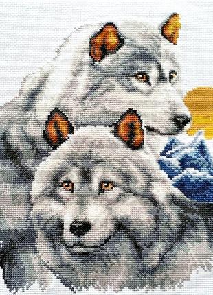 Набір для вишивки хрестом "вовки" розмір картини 33*34 см