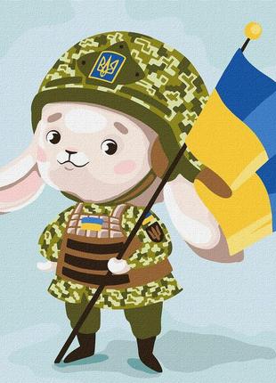 Картина за номерами ідейка зайчик - захисник 30х30см, кно2402