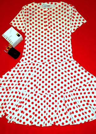 Невероятное  винтажное платье в горошек с двумя шлярками в стиле  ретро от marcelle crifon1 фото