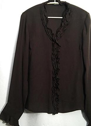 Jjbbenson, блуза шовк шоколадна коричнева3 фото