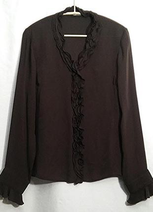 Jjbbenson, блуза шовк шоколадна коричнева2 фото