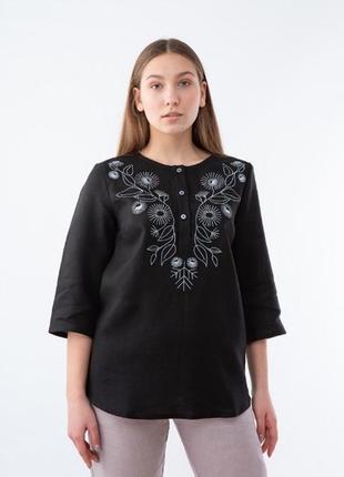 Жіноча блуза льон вишиванка вв252 xs s m l xl 2xl 3xl україна