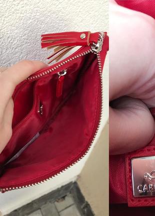 Красная сумочка-клатч с рюшами по боку, carpisa9 фото