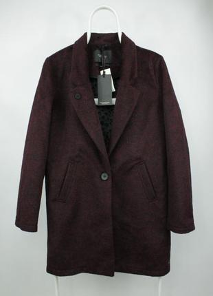 Качественное демисезонное пальто scotch&soda fluffy blend wool burgundy coat