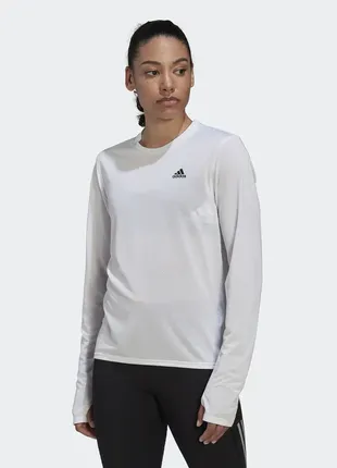 Футболка adidas run icons running long-sleeve top - white1 фото