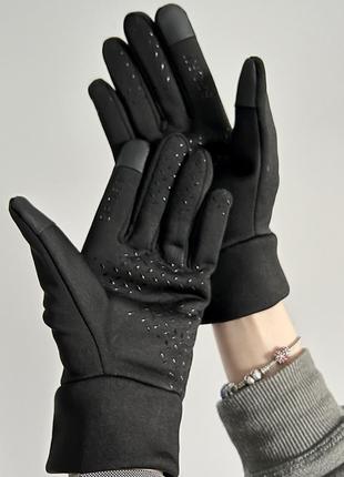 Перчатки с сенсорными пальцами, велоперчатки на флисе теплые с вставками для сенсора5 фото